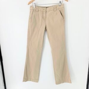 J. Crew Women Pants City Fit Tan Straight Leg Mid Rise Flare Leg Sz 4